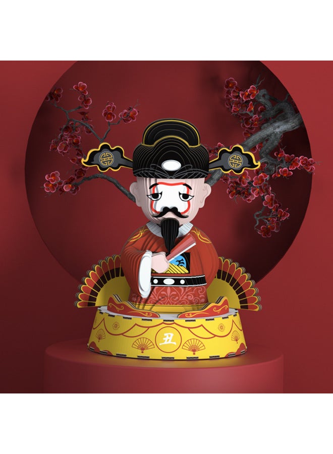 National Fashion Puzzle Peking Opera Series Sword Horse Dan DIY Handmade Paper Art Three-dimensional Puzzle Children's Educational Toys Paper Puzzle-Color:Xuewei - Image 3